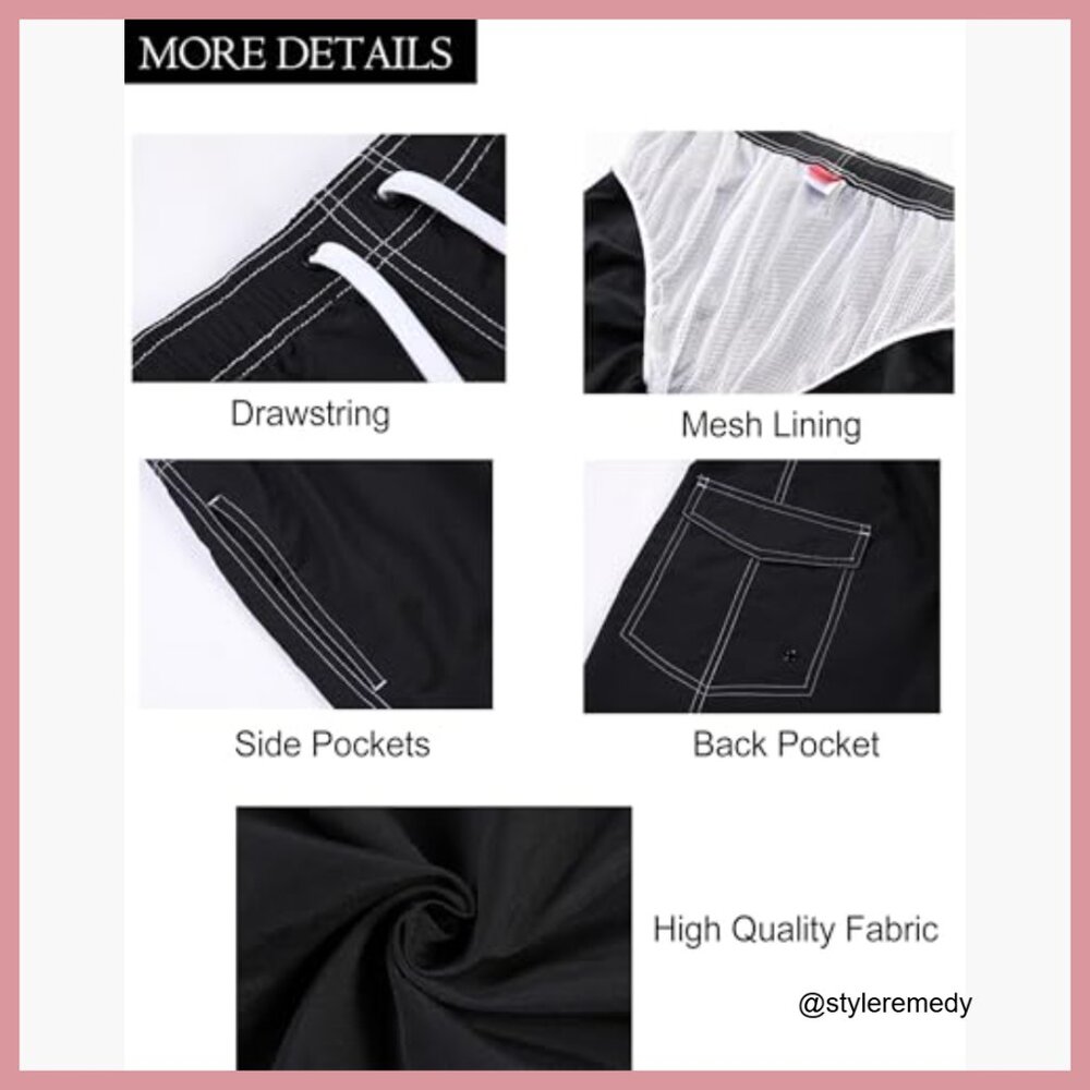 Quick Dry Polyester Swim Trunks Board Shorts With… - image 5